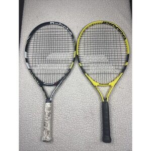 BABOLAT Nadal Jr  23" Youth Tennis Racquet Bundle Lot of 2 Black & Yellow NICE